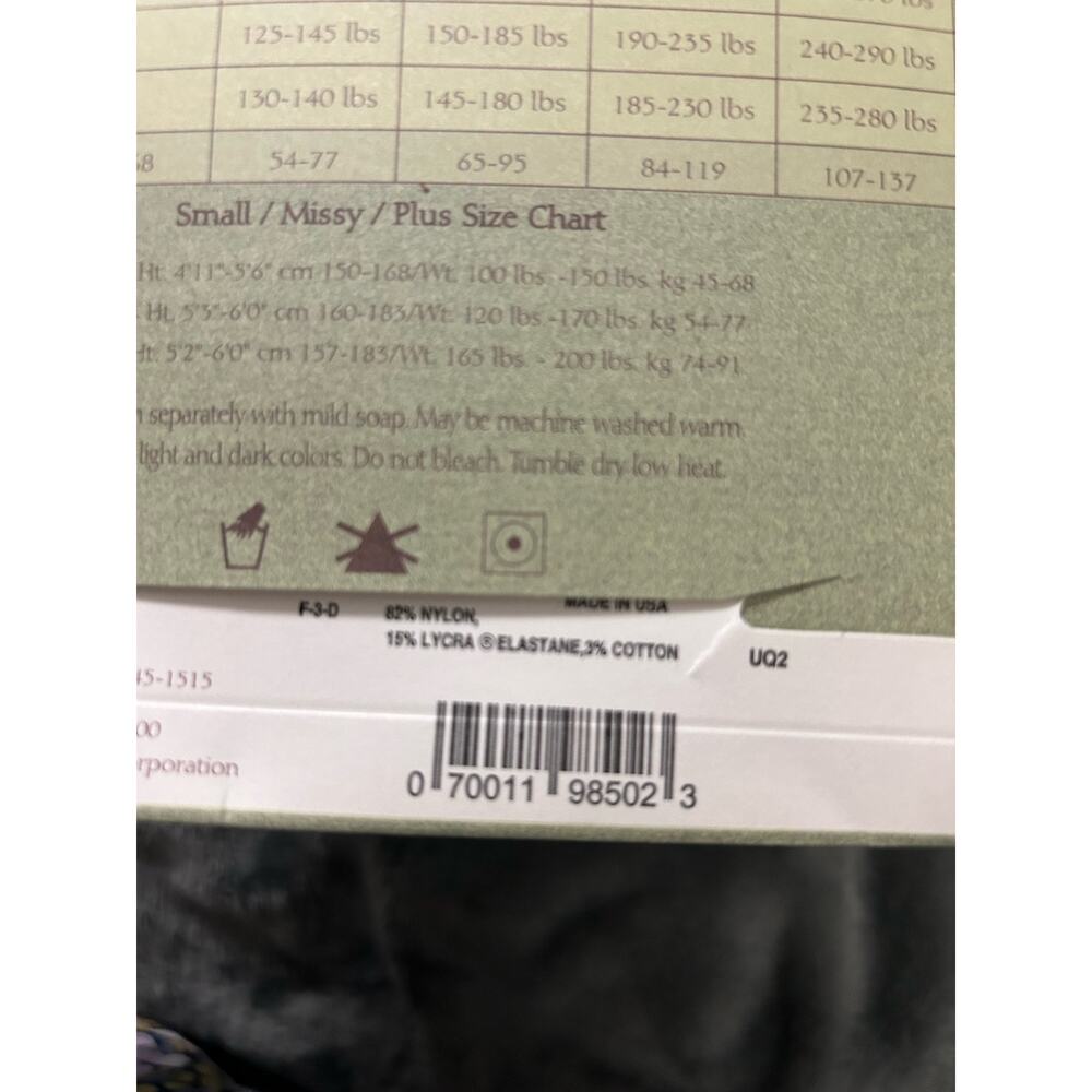 NWT Legacy Legwear, Microfiber Control Top Black Tights Size D - Picture 4 of 4